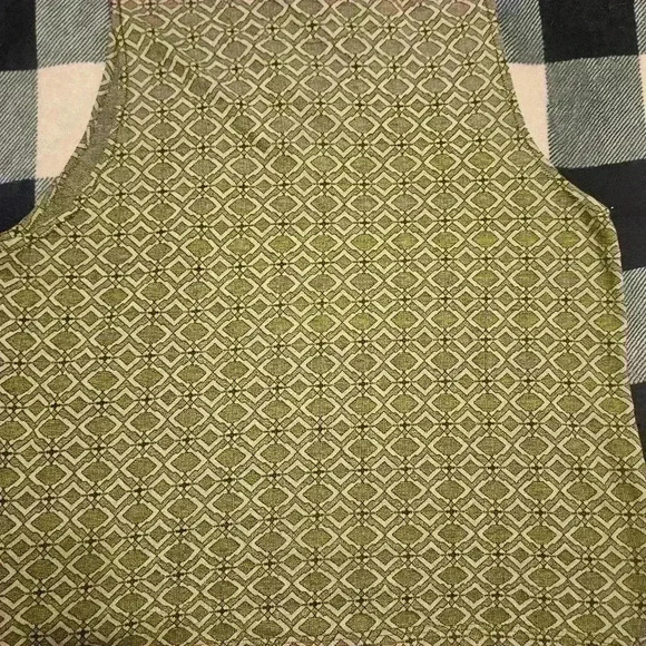 Cotton Mill Mens Beige And Black Design Sleeveless Top Size Medium - Picture 7 of 8